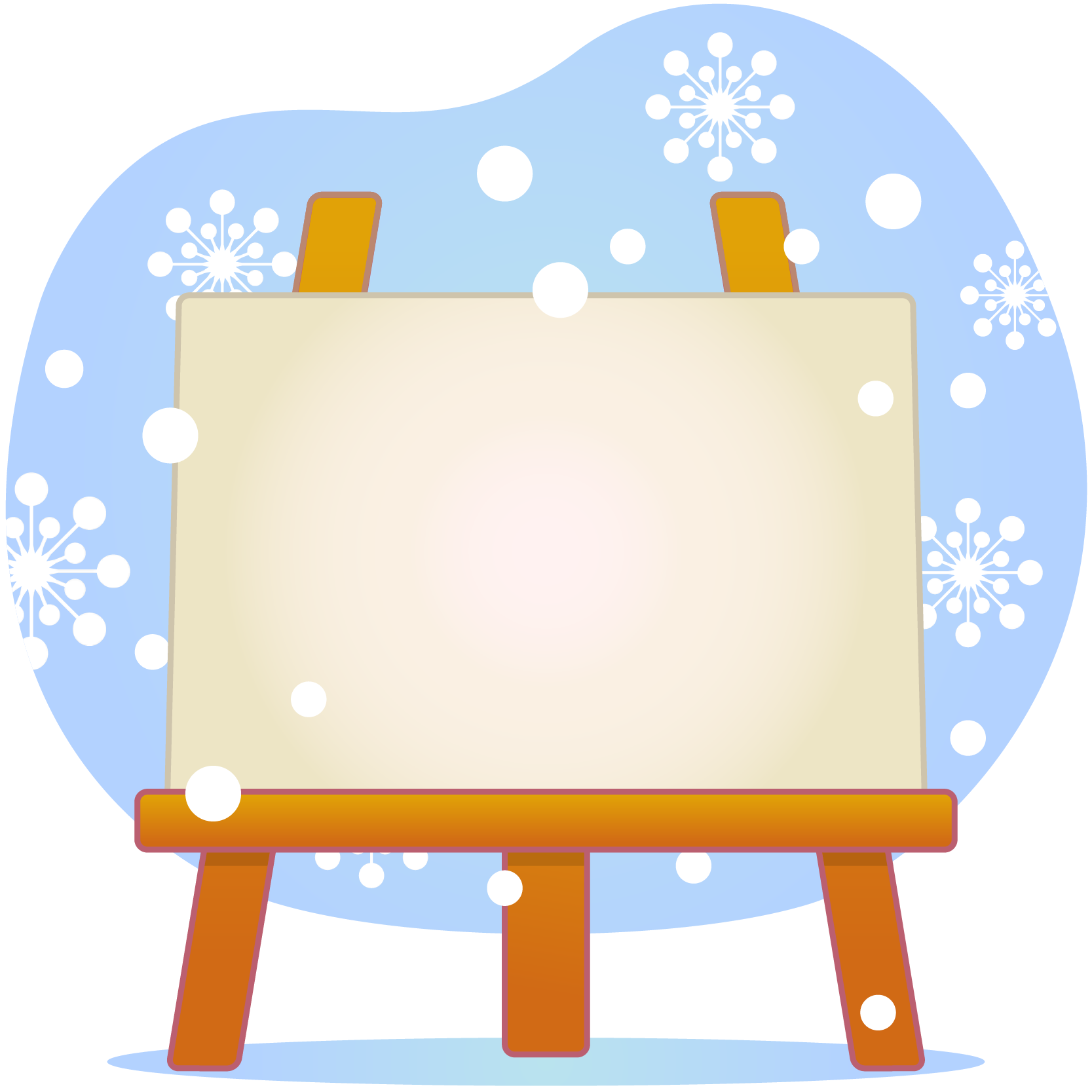 商用フリー・無料イラスト_クリスマス_イーゼル＿雪