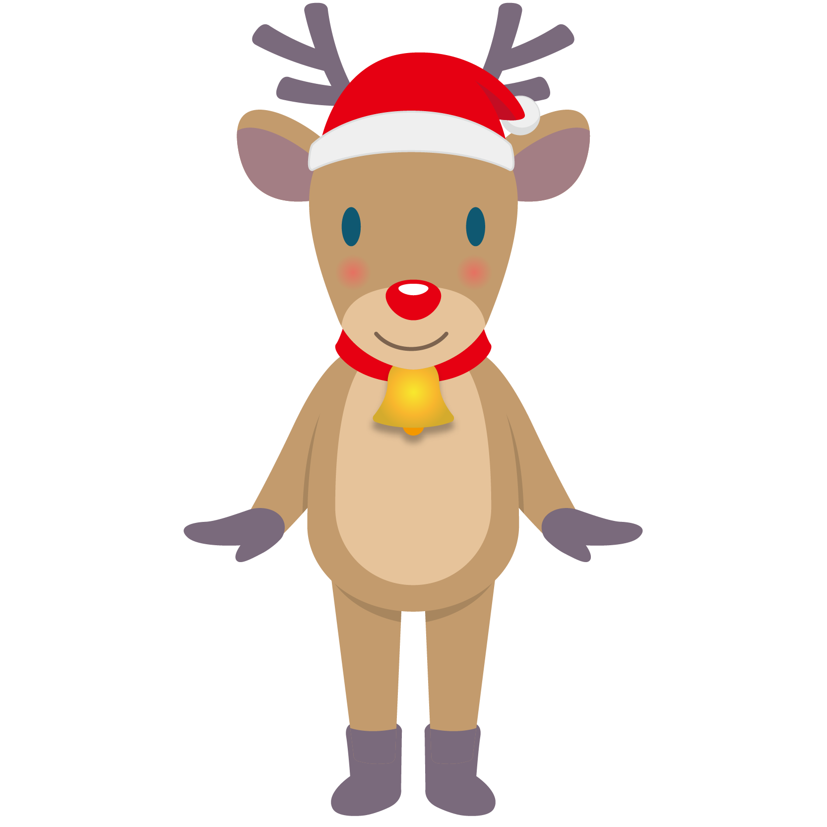 商用フリー 無料イラスト クリスマス トナカイ Christmas Reindeer サンタ帽04 商用ok フリー素材集 ナイスなイラスト