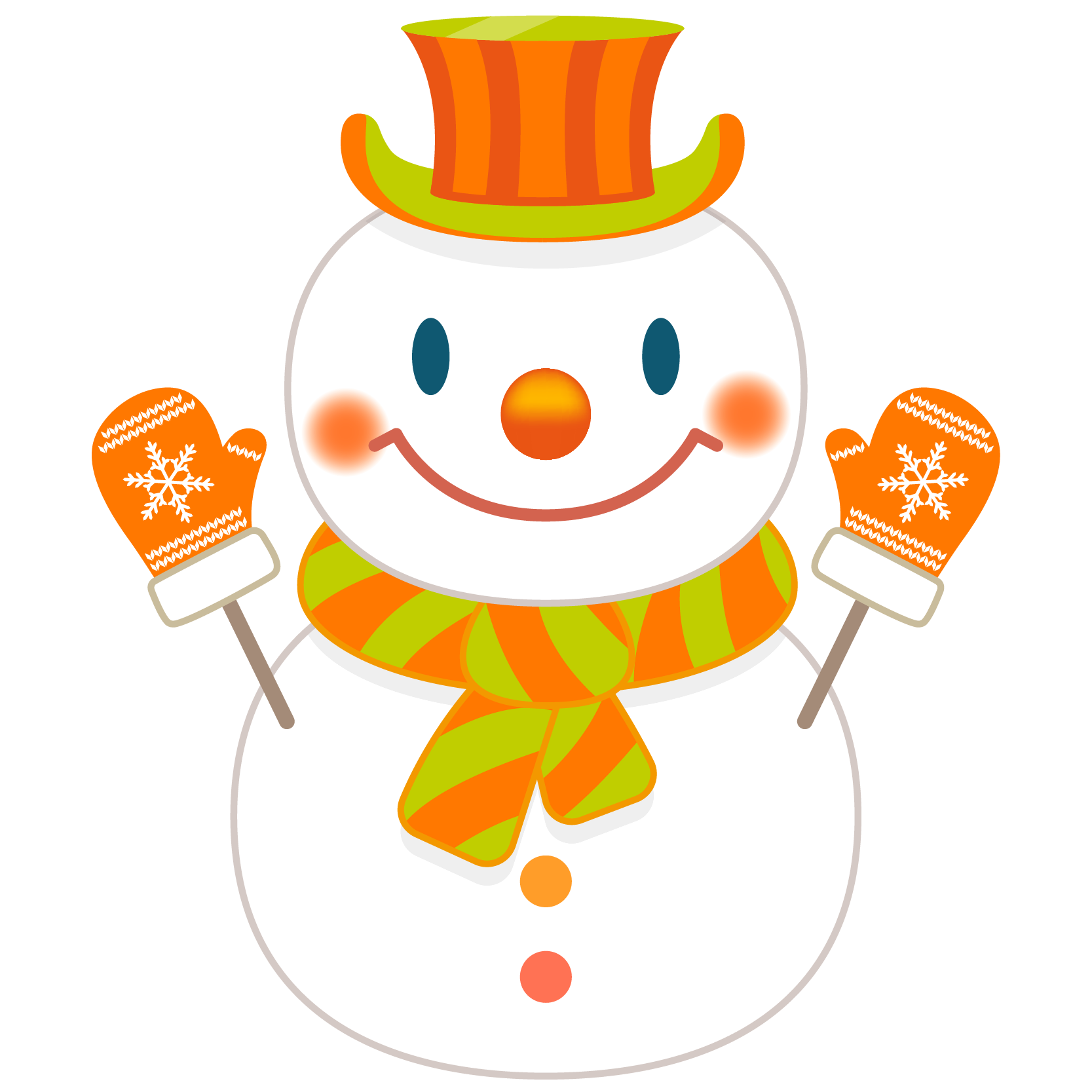 商用フリー・無料イラスト_クリスマス_スノーマン（雪だるま）_snowman_001