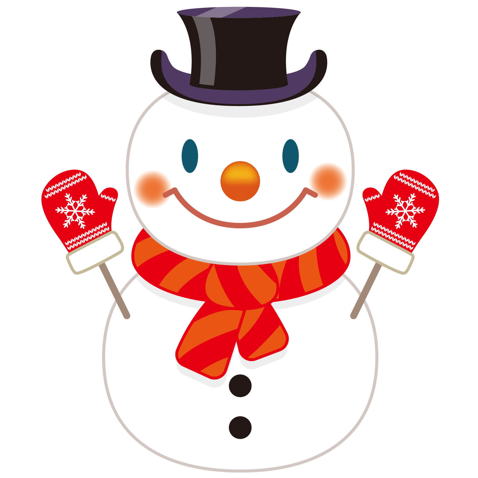 商用フリー・無料イラスト_クリスマス_スノーマン（雪だるま）_snowman_004