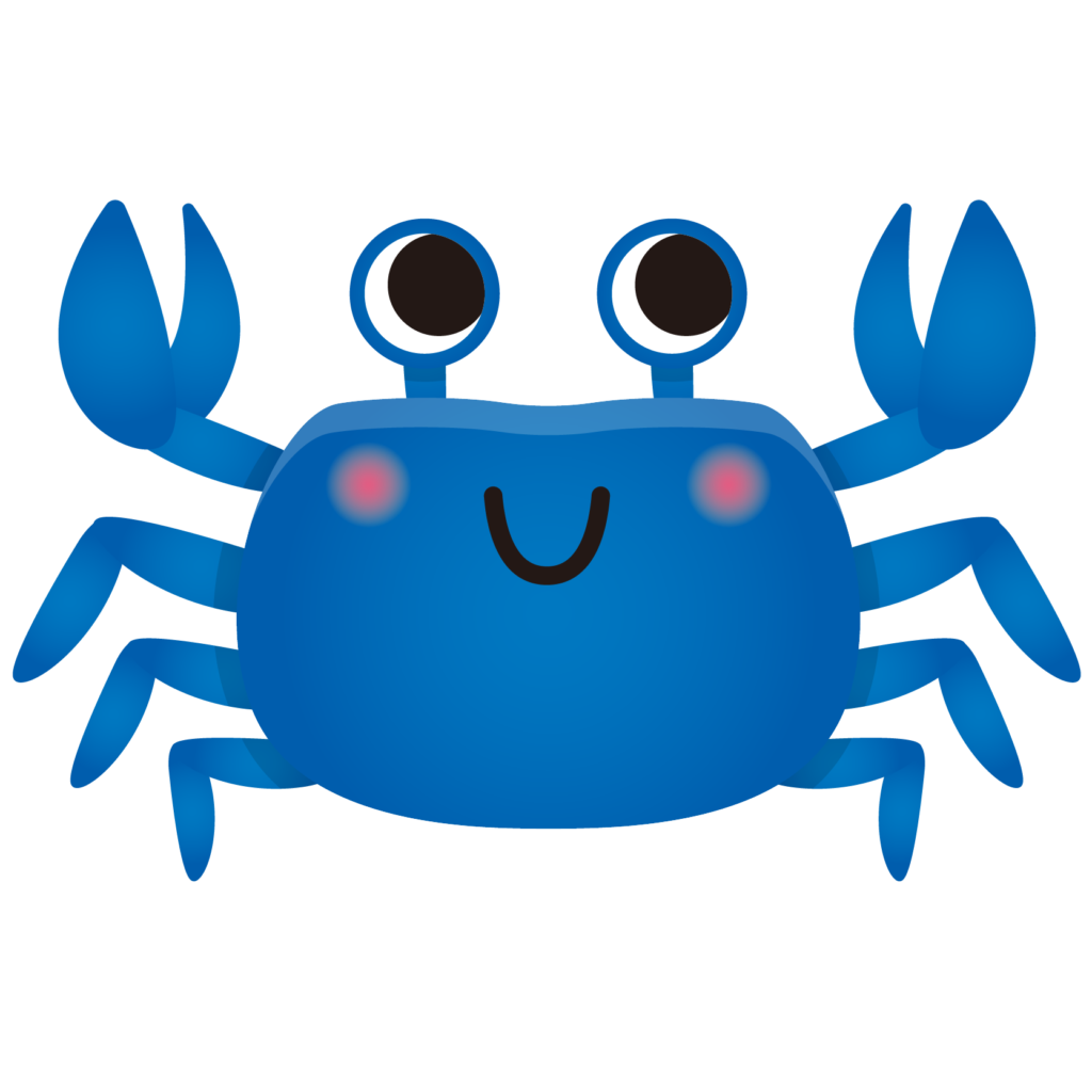 商用フリー・無料イラスト_青いかに（蟹）のイラスト_crab002