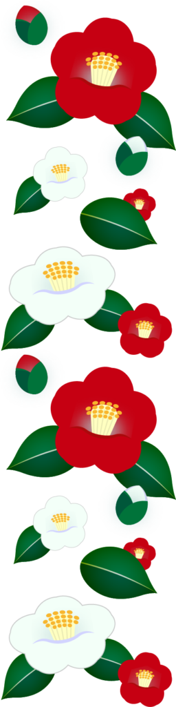 商用フリー・無料イラスト_紅白椿（つばき）の花のパターン_tsubaki017