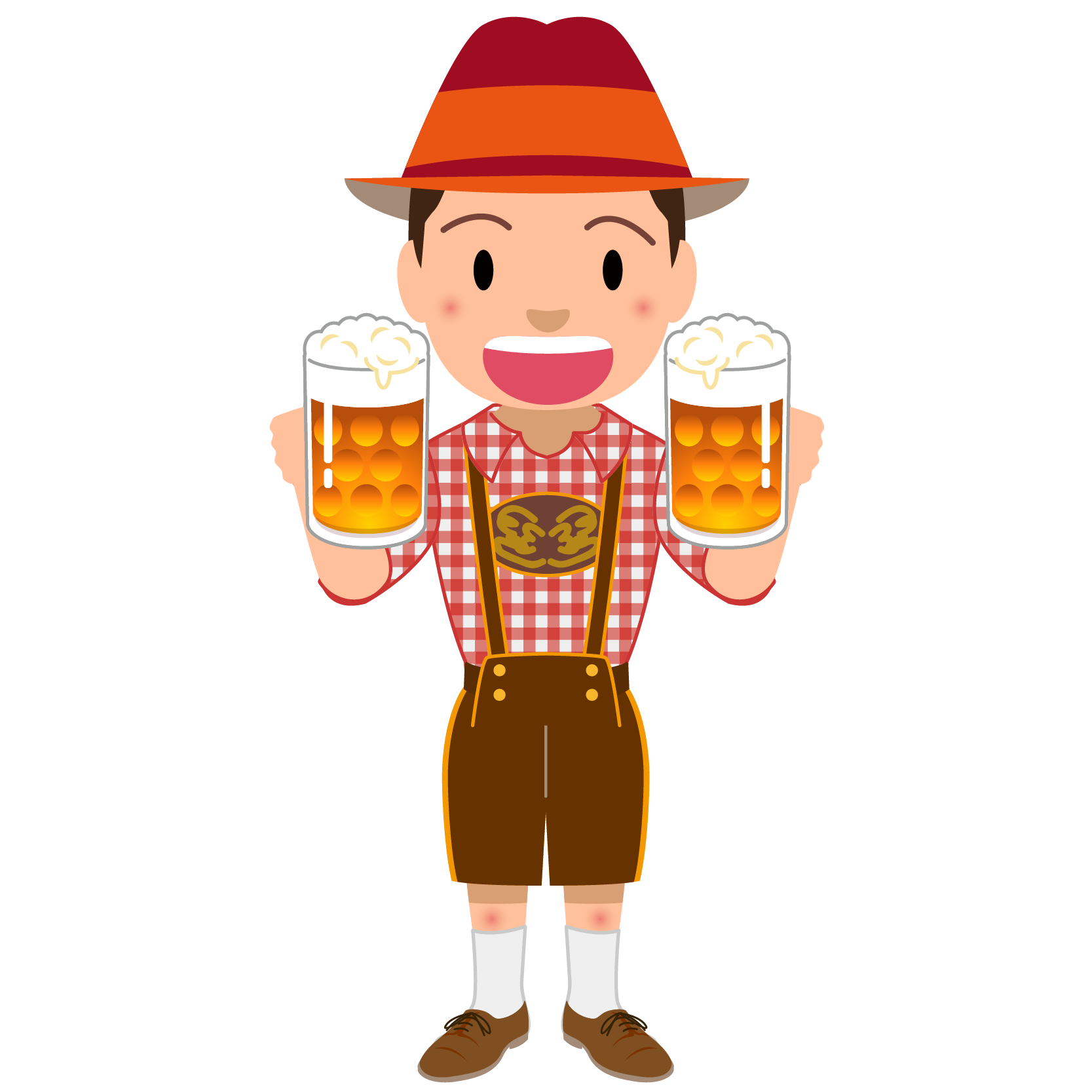 商用フリーイラスト 無料 10月 オクトーバーフェスト ビールを持つ男性 Oktoberfest 014 商用ok フリー素材集 ナイスなイラスト