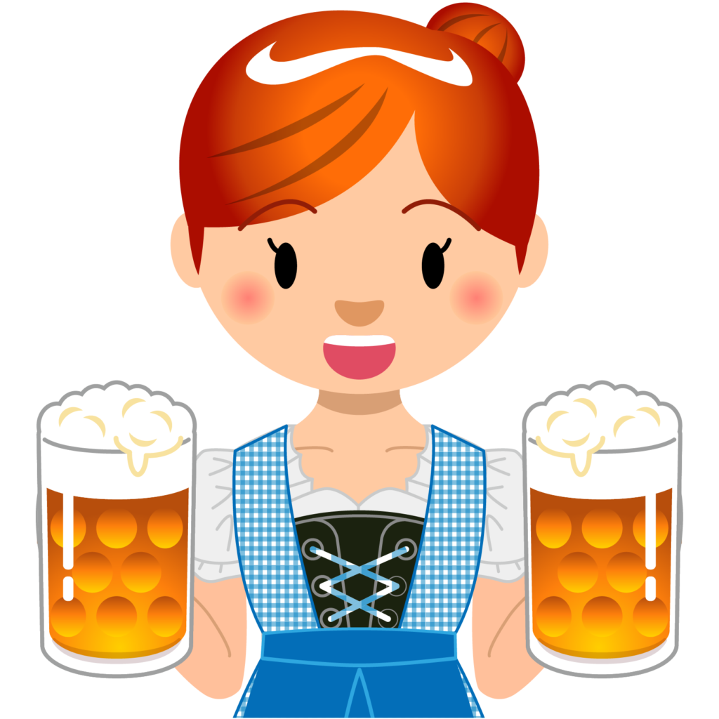 商用フリーイラスト_無料_10月_オクトーバーフェスト＿ビールを持つ女性_Oktoberfest_027