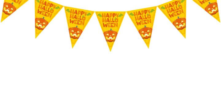 商用フリーイラスト_無料_10月_ハロウィン_かぼちゃ_halloween_フラッグガーランド_Flag・garland_三角旗_飾り ...