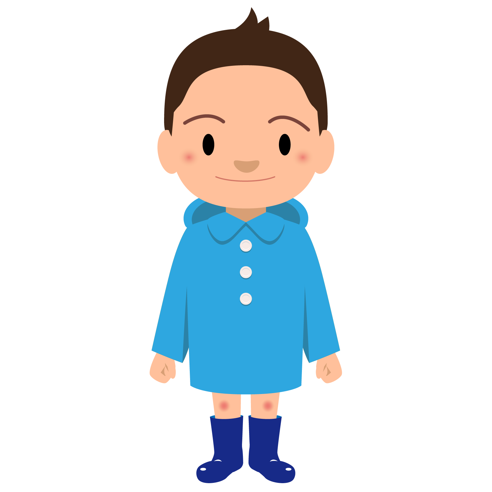 商用フリー 無料イラスト レインコート ポンチョの男の子 Rainponcho004 商用ok フリー素材集 ナイスなイラスト