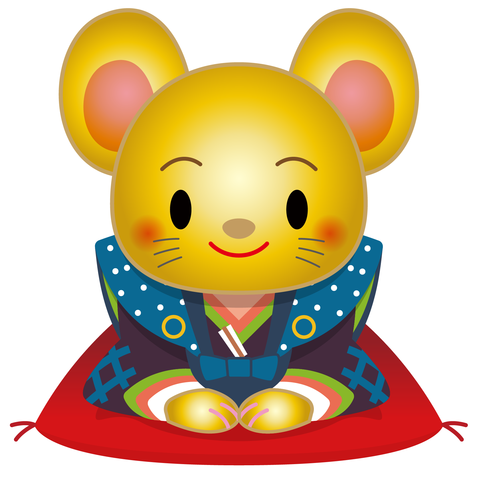 商用フリー 無料イラスト 干支 年賀 子年 鼠 ねどし ねずみどし Ne017