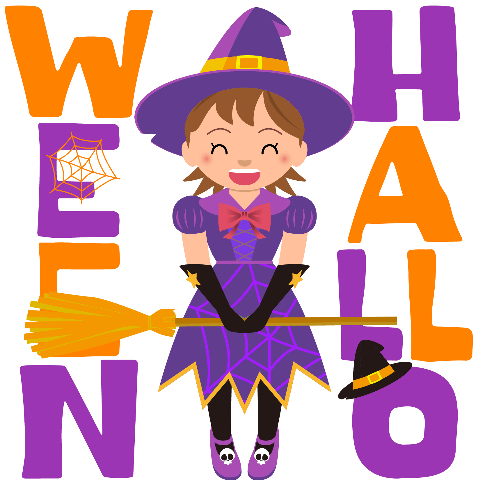 商用フリーイラスト 無料 10月 ハロウィン 女の子 魔女 コスプレ Witch Halloween086 商用ok フリー素材集 ナイスなイラスト