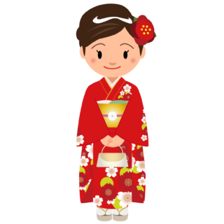 商用フリー・無料イラスト_赤い着物を着た女性_kimono001-2