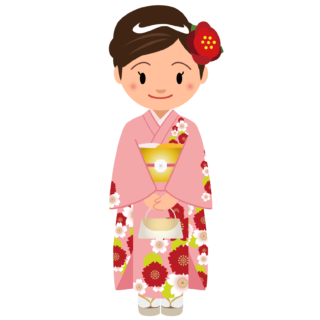 商用フリー・無料イラスト_ピンクの着物を着た女性_kimono003-2