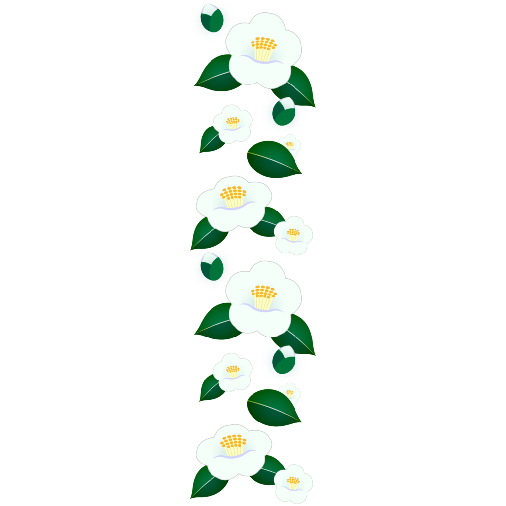 商用フリー・無料イラスト_白い椿（つばき）の花のパターン_tsubaki016