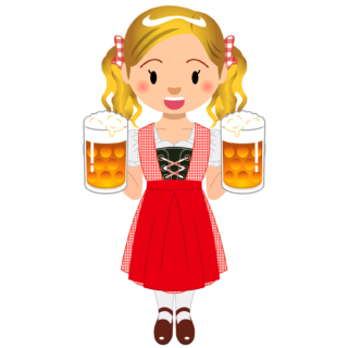 商用フリーイラスト_無料_10月_オクトーバーフェスト＿ビールを持つ女性_Oktoberfest_020