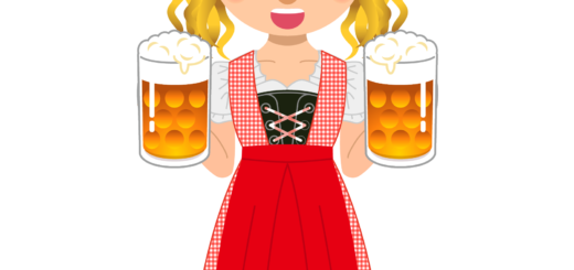商用フリーイラスト_無料_10月_オクトーバーフェスト＿ビールを持つ女性_Oktoberfest_020