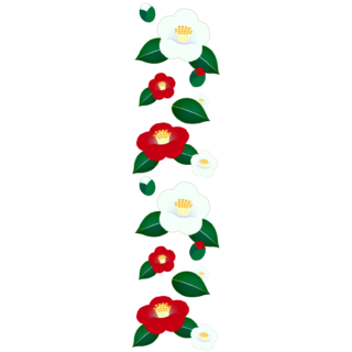 商用フリー・無料イラスト_紅白椿（つばき）の花のパターン_tsubaki018