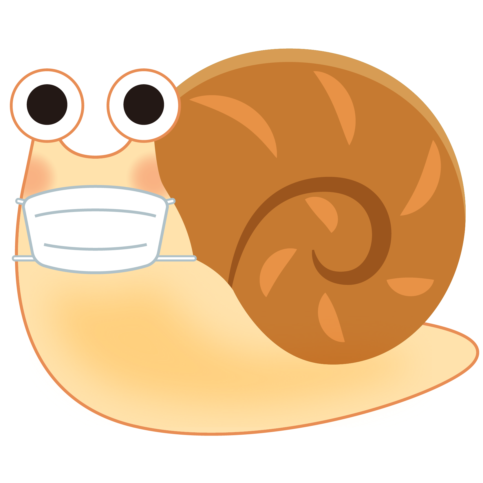 商用フリー 無料イラスト マスクをしたかたつむり 蝸牛 でんでんむし のイラスト Snaili Llustration003 商用ok フリー素材集 ナイスなイラスト