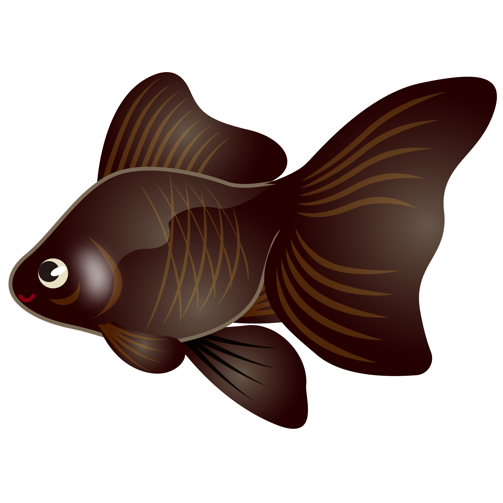 商用フリー 無料イラスト 黒い金魚のイラスト 琉金 リュウキン Kingyo Goldfish003 商用ok フリー素材集 ナイスなイラスト