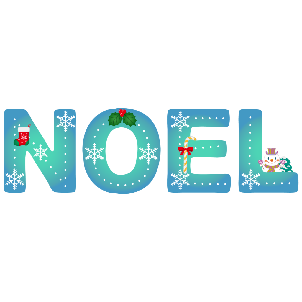 商用フリー・無料イラスト_クリスマス_ノエル文字_ChristmasNoel_001