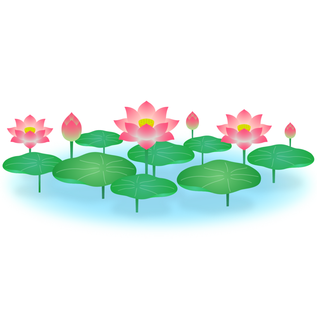 商用フリー・無料イラスト_ピンクの蓮の花のイラスト_Lotus Illustration005