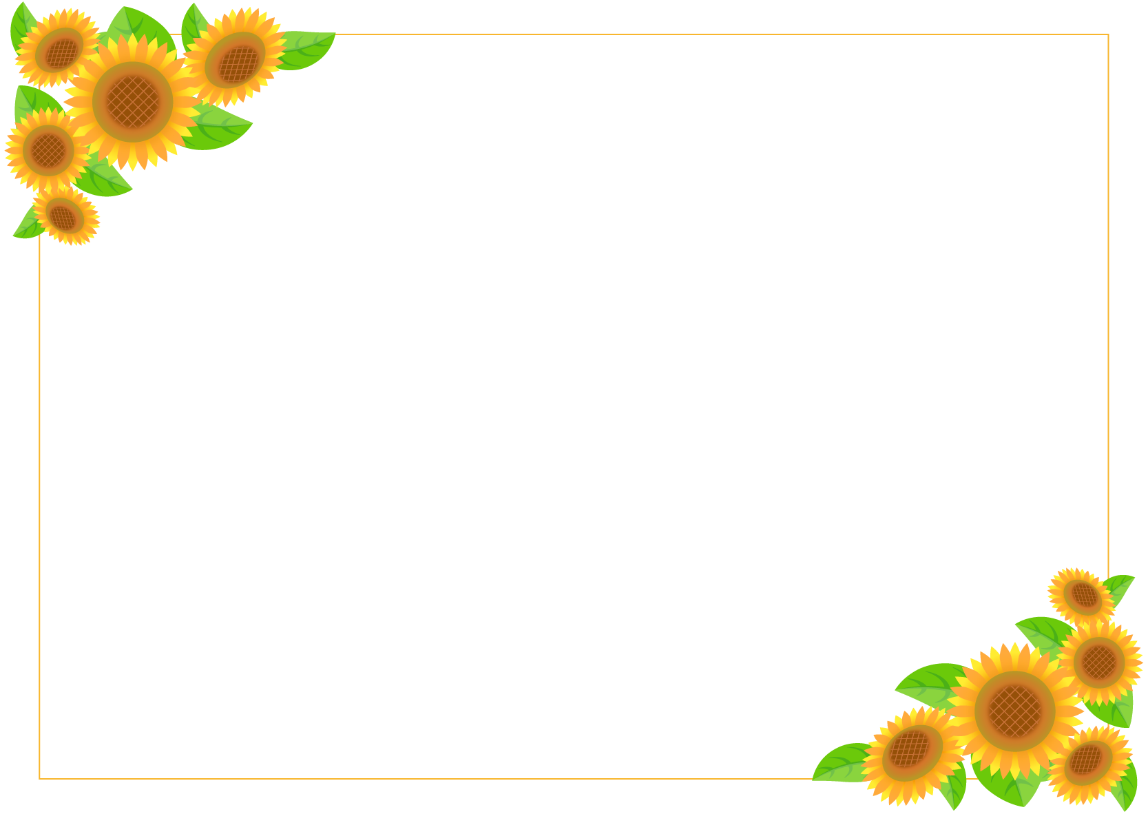 商用フリー 無料イラスト ひまわり 向日葵 のフレームイラスト Sunflowerillustration007 商用ok フリー素材集 ナイスな イラスト