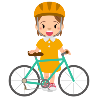 商用フリー・無料イラスト_自転車用ヘルメットをかぶった女の子のイラスト