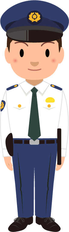 商用フリー・無料イラスト_制服男性警察官・ワイシャツ姿のイラスト_police012