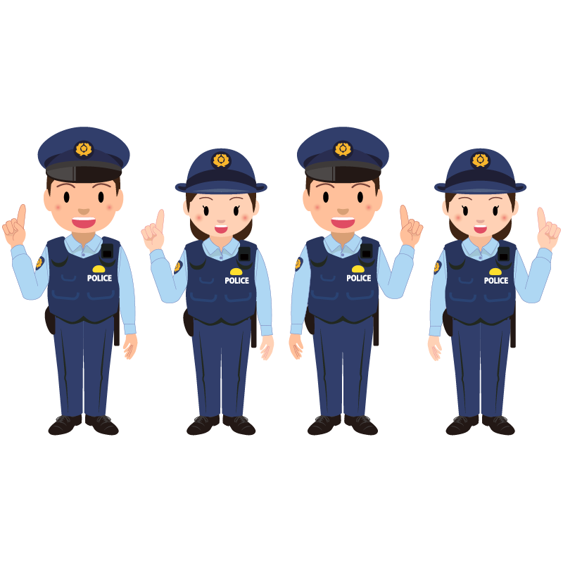 商用フリー・無料イラスト_指差しをする警察官のイラスト_police026