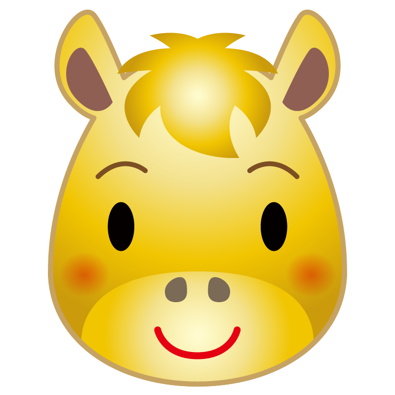 商用フリー・無料イラスト_馬の顔のイラスト（干支・午年・馬・うまどし）