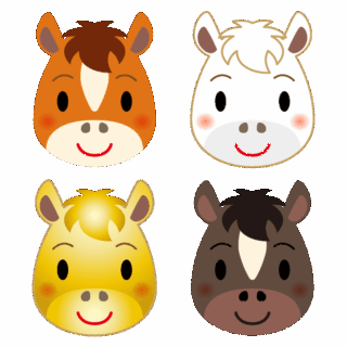 商用フリー・無料イラスト_馬の顔のイラスト（干支・午年・馬・うまどし）