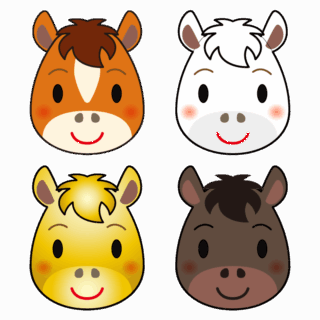 商用フリー・無料イラスト_馬の顔のイラスト（干支・午年・馬・うまどし）アウトラインあり