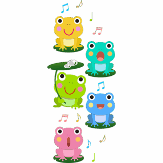 商用フリー・無料イラスト_合唱をするカエルのイラスト_frog013