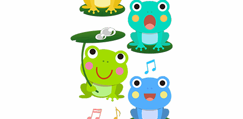 商用フリー・無料イラスト_合唱をするカエルのイラスト_frog013