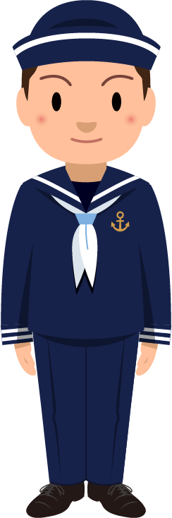 【商用フリー・無料イラスト】水兵・水兵さん・マリンルックの男女のかわいいイラスト004