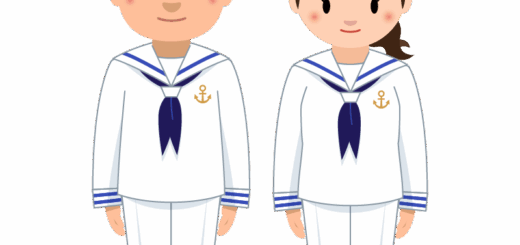 【商用フリー・無料イラスト】水兵さん（男女）の全身かわいいイラスト