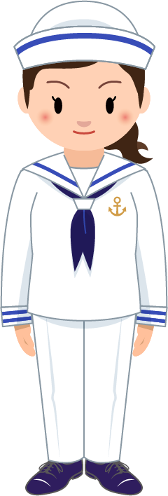 【商用フリー・無料イラスト】水兵さん(男女)の全身かわいいイラスト