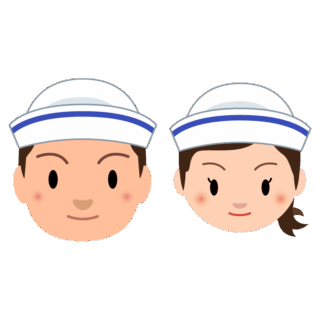 【商用フリー・無料イラスト】水兵さん（男女）のかわいい顔イラスト007