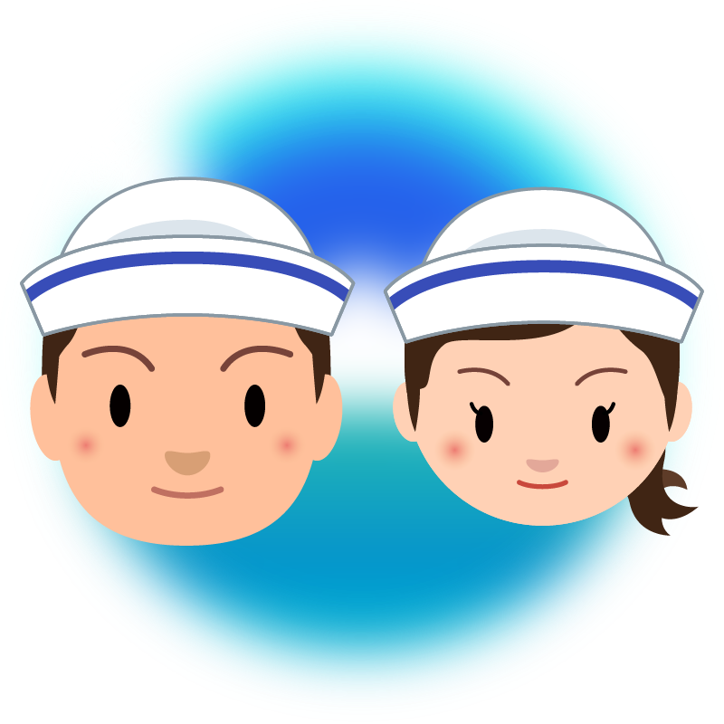 【商用フリー・無料イラスト】水兵さん（男女）のかわいい顔イラスト